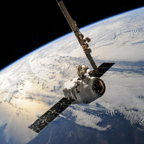 White Outer Space Satellite